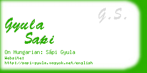 gyula sapi business card